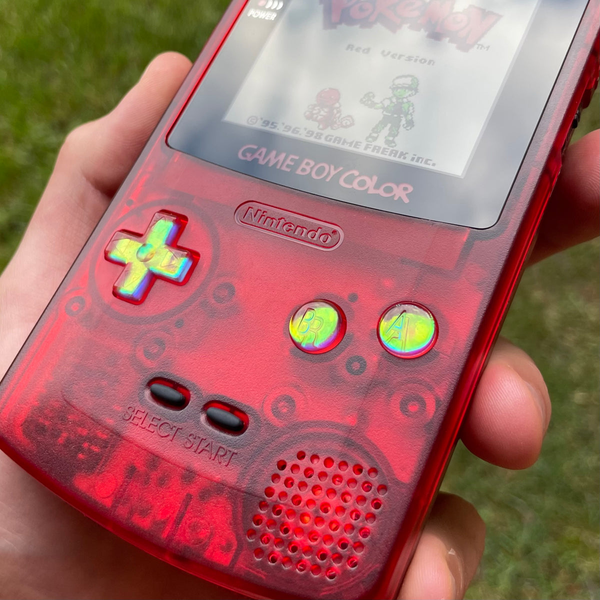 Clear Red/Gold Opal XL IPS Backlit Nintendo Gameboy Color