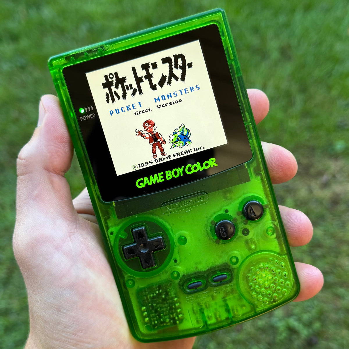 Transparent Green IPS XL Backlit Nintendo Gameboy Color 