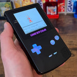 Solid Black/Opal XL IPS Backlit Nintendo Gameboy Color with backlit buttons