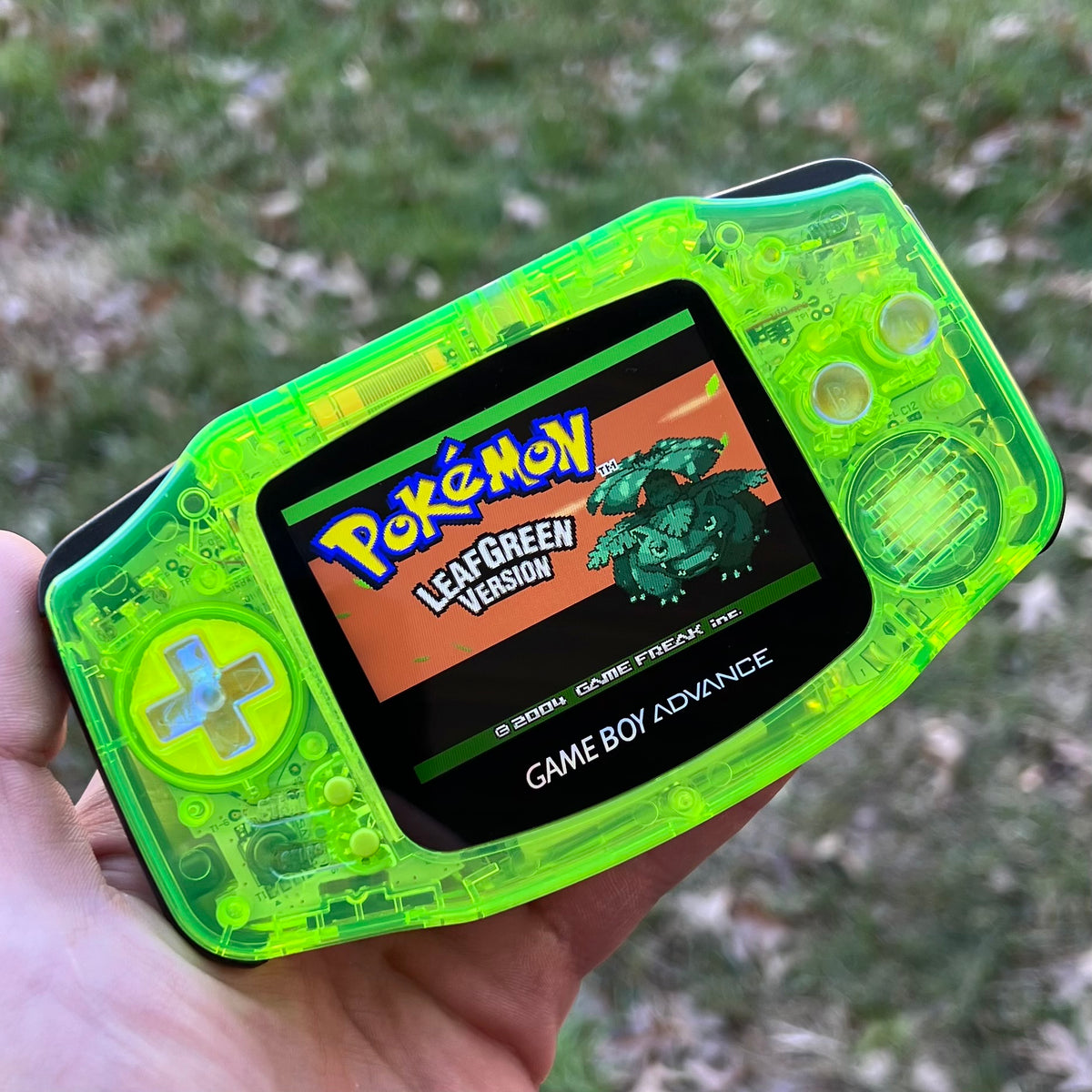 Translucent Gameboy MIRROR CLEAR GREEN/ MIDNIGHT OPAL IPS BACKLIT