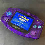 MIRROR CLEAR PURPLE/ SKY BLUE OPAL IPS BACKLIT NINTENDO GAMEBOY ADVANCE