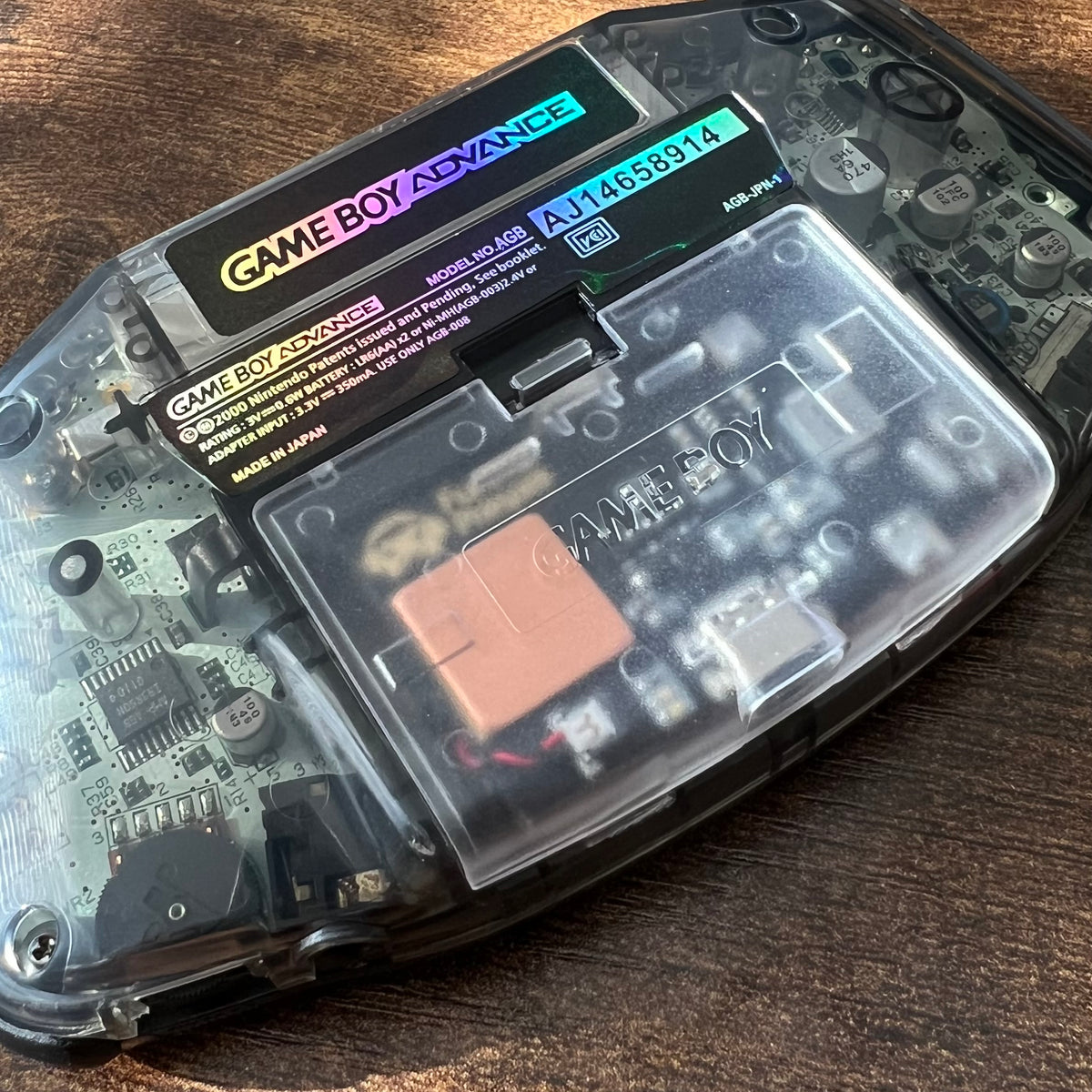 Gameboy Advance 1800mah USBC rechargeable battery mod ADD ON