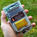 Clear/Opal/White XL IPS Backlit Nintendo Gameboy Color with LED backlit buttons & rechargeable battery mod