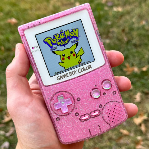 Semi-transparent Pink/Glitter/Opal  IPS Backlit Nintendo Gameboy Color