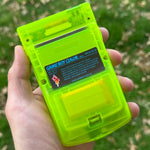 Glow Neon Green/Opal/Sky Blue XL IPS Backlit Nintendo Gameboy Color with LED backlit buttons & rechargeable battery mod