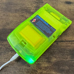 Glow Neon Green/Opal/Sky Blue XL IPS Backlit Nintendo Gameboy Color with LED backlit buttons & rechargeable battery mod