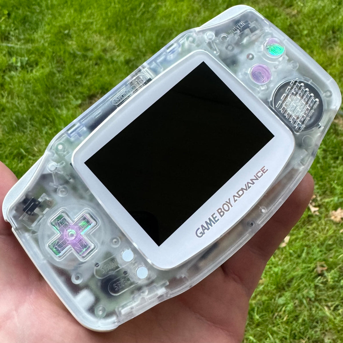 CLEAR/OPAL IPS BACKLIT NINTENDO GAMEBOY ADVANCE + USB-C + LED BUTTONS ...
