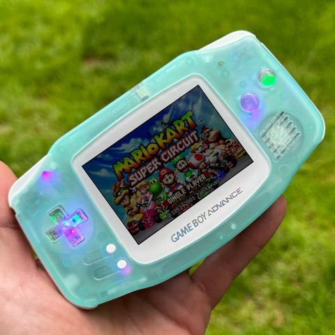 MINT/OPAL IPS BACKLIT NINTENDO GAMEBOY ADVANCE + USB-C + LED BUTTONS
