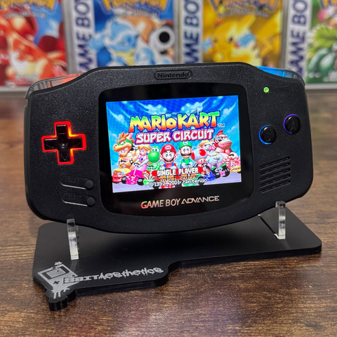 BLACK IPS BACKLIT NINTENDO GAMEBOY ADVANCE + USB-C + LED BUTTONS + ACRYLIC DISPLAY