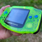 MIRROR CLEAR GREEN/ BLUE MIDNIGHT OPAL IPS BACKLIT NINTENDO GAMEBOY ADVANCE