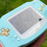 BABY BLUE/24K GOLD IPS BACKLIT NINTENDO GAMEBOY ADVANCE