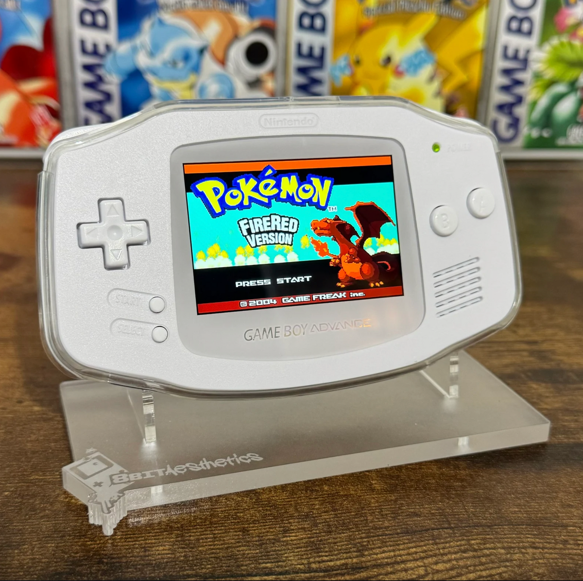 WHITE IPS BACKLIT NINTENDO GAMEBOY ADVANCE + USB-C + TPU + ACRYLIC DIS ...