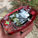 MIRROR CLEAR RED/ OPAL IPS BACKLIT NINTENDO GAMEBOY ADVANCE