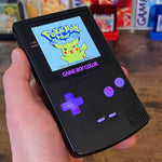 Solid Black/Opal XL IPS Backlit Nintendo Gameboy Color with backlit buttons