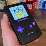 Solid Black/Opal XL IPS Backlit Nintendo Gameboy Color with backlit buttons