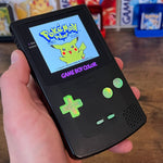 Solid Black/Opal XL IPS Backlit Nintendo Gameboy Color with backlit buttons