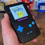 Solid Black/Opal XL IPS Backlit Nintendo Gameboy Color with backlit buttons