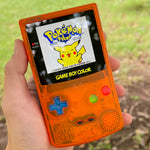 Clear Orange/Blue PokeBoy! XL IPS Backlit Gameboy Color