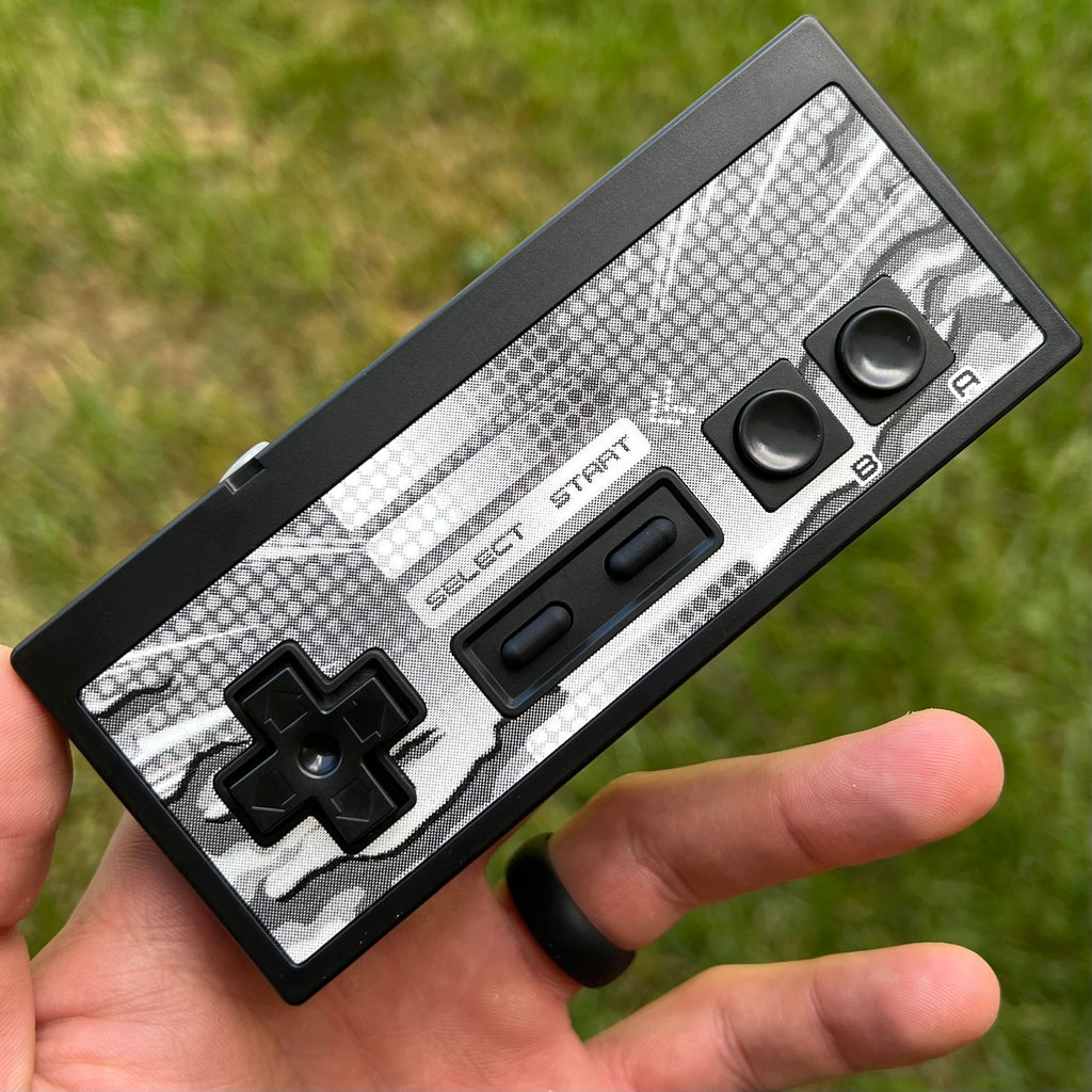 CUSTOM WIRELESS BLUETOOTH RECHARGEABLE NES CONTROLLER (GREYSCALE/NEON/ 8bitAesthetics CUSTOM WIRELESS BLUETOOTH RECHARGEABLE NES CONTROLLER (GREYSCALE/NEON/ 8bitAesthetics