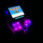 Smoke Black/Midnight Opal XL IPS Backlit Nintendo Gameboy Color with LED backlit buttons & rechargeable battery mod