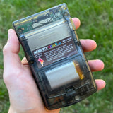 Smoke Black/Midnight Opal XL IPS Backlit Nintendo Gameboy Color with LED backlit buttons & rechargeable battery mod
