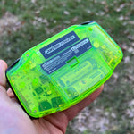 MIRROR CLEAR GREEN/ MIDNIGHT OPAL IPS BACKLIT NINTENDO GAMEBOY ADVANCE