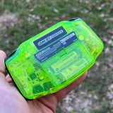 MIRROR CLEAR GREEN/ MIDNIGHT OPAL IPS BACKLIT NINTENDO GAMEBOY ADVANCE