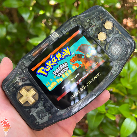 MIRROR BLACK/GOLD IPS BACKLIT NINTENDO GAMEBOY ADVANCE