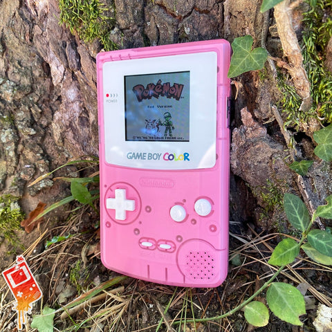Semi-transparent Pastel Pink/White Backlit Nintendo Gameboy Color